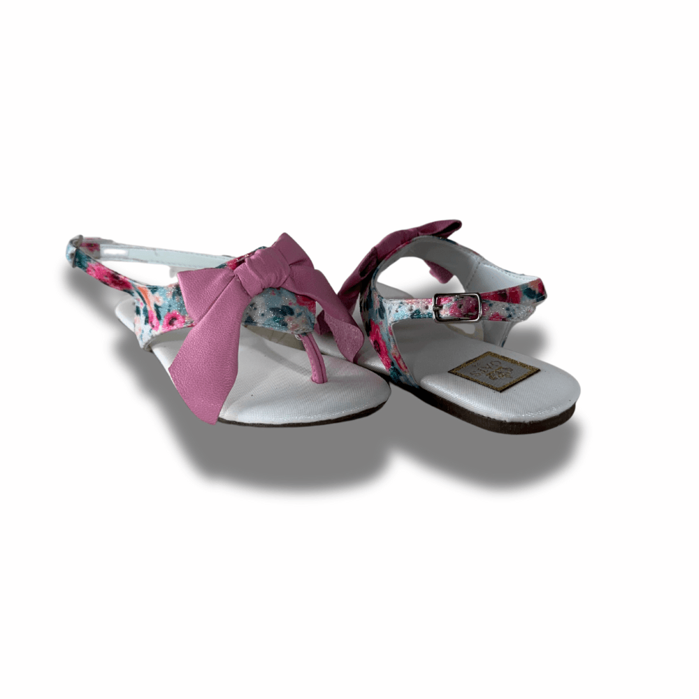 Sandália de Laço Gliter Floral Infantil Gats