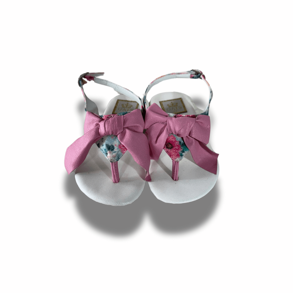 Sandália de Laço Gliter Floral Infantil Gats