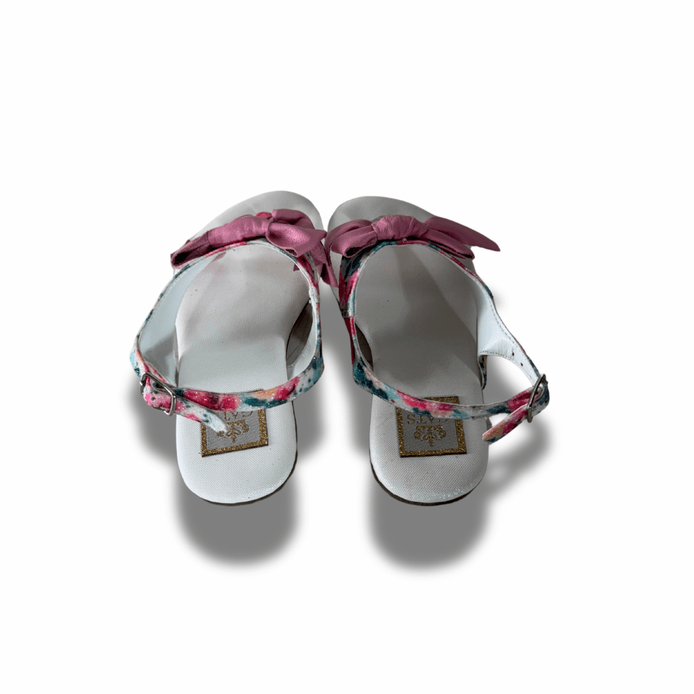 Sandália de Laço Gliter Floral Infantil Gats
