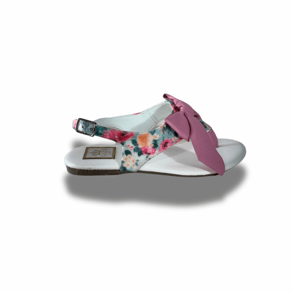 Sandália de Laço Gliter Floral Infantil Gats