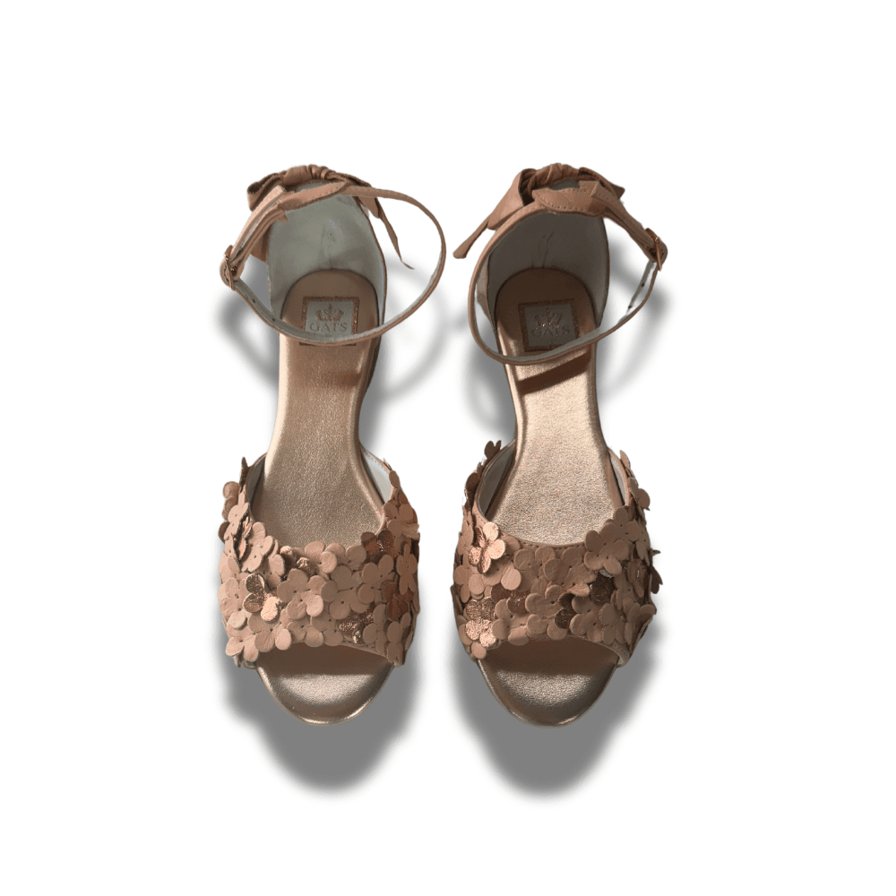 Peep Toe Bordado Flores Pixie Infantil Gats