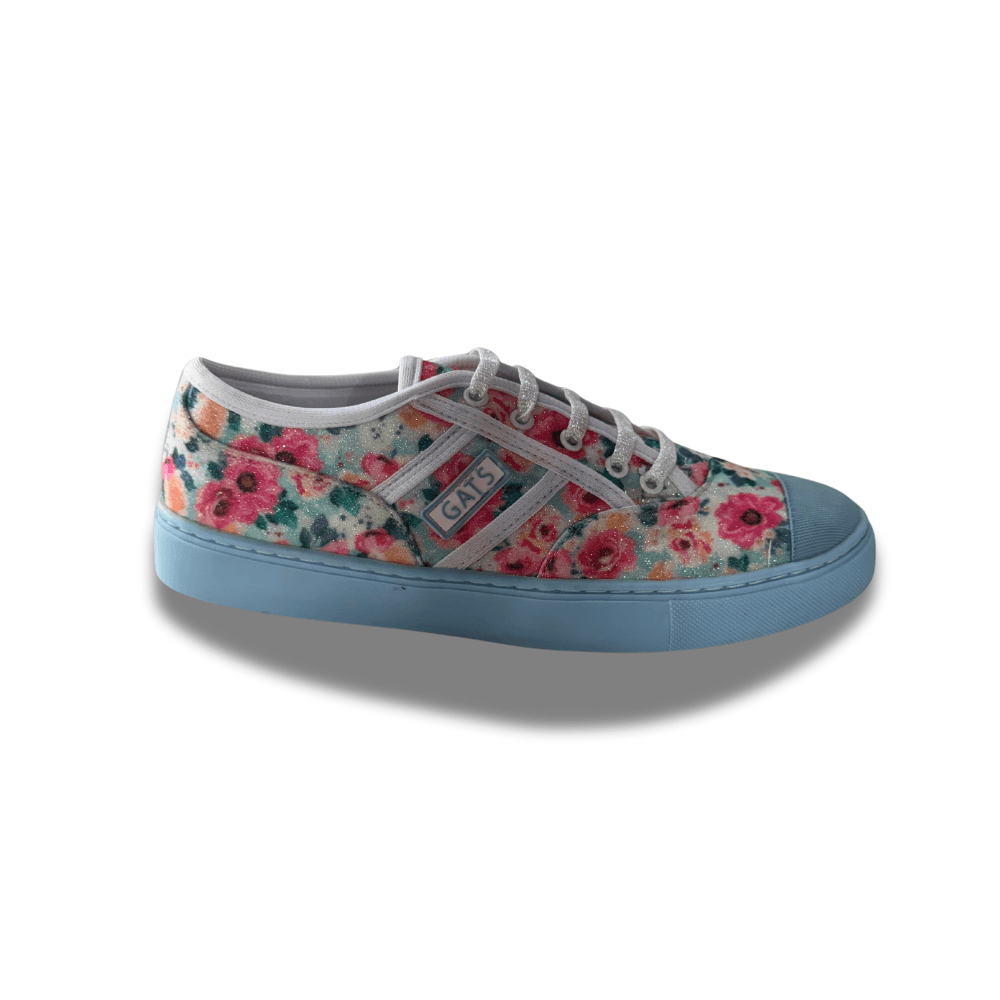 Tênis Cano Baixo Glitter Floral Infatil Gats