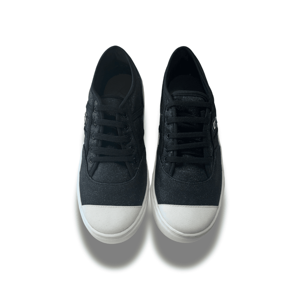 Tênis Cano Baixo Glitter Preto Infatil Gats