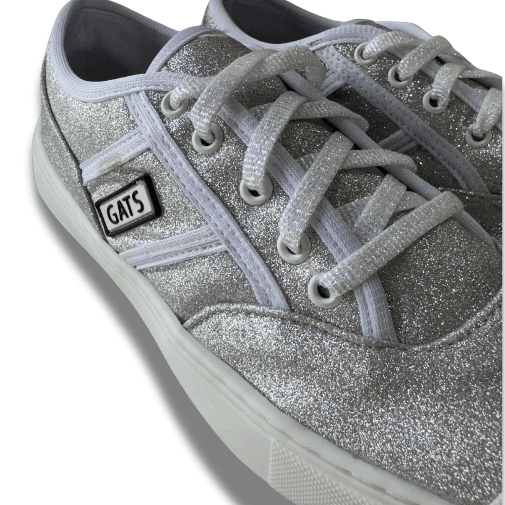 Tênis Cano Baixo Glitter Prata Infatil Gats