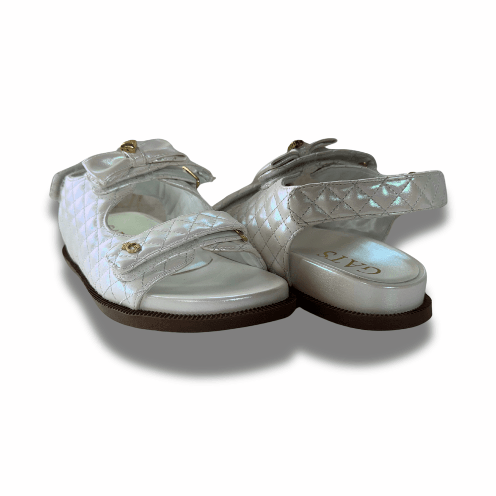 Sandália Papete Holográfico Branco Feminina Gats