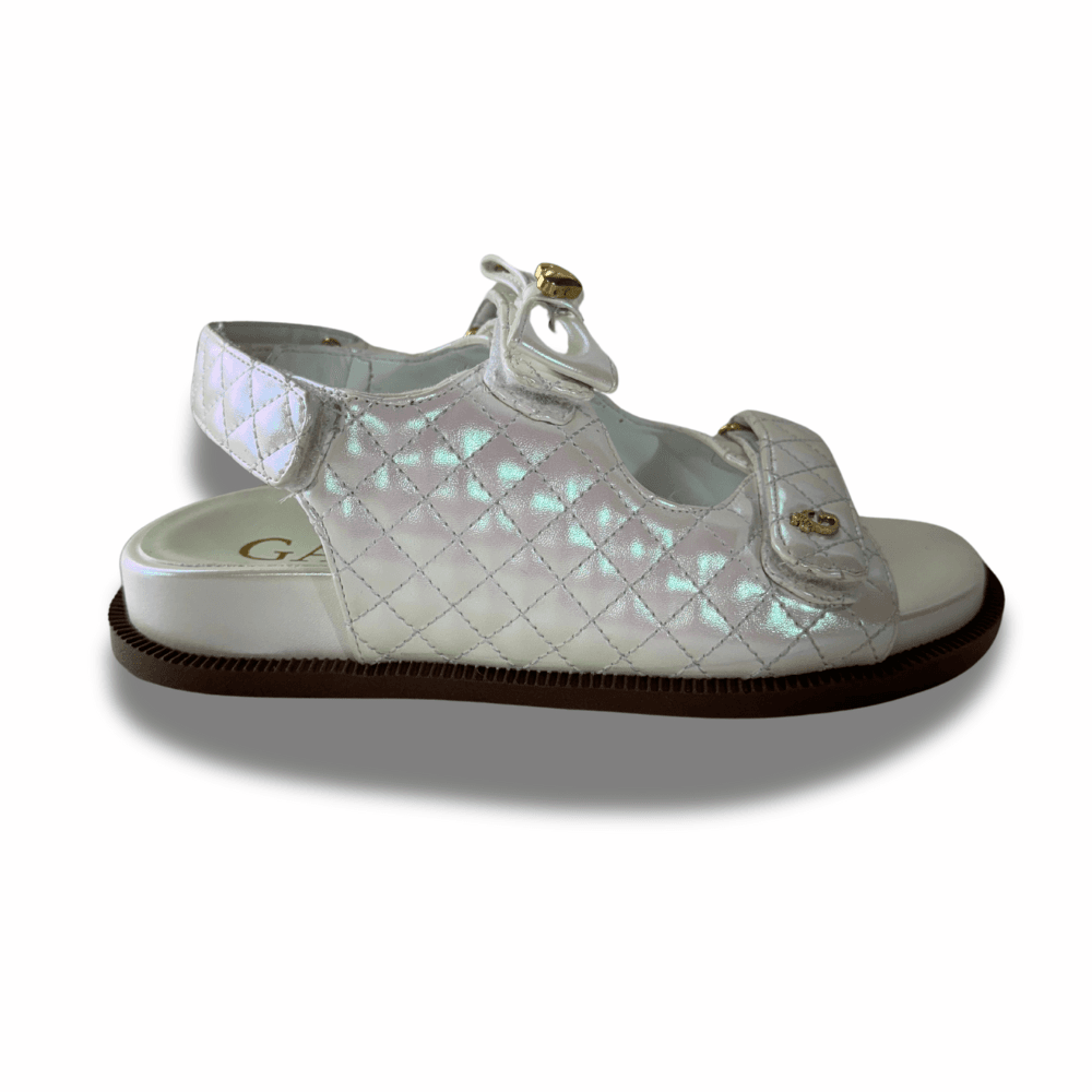 Sandália Papete Holográfico Branco Feminina Gats