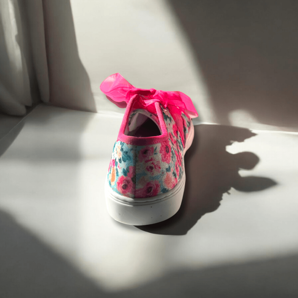 Tênis Canva Glitter Floral Infatil Gats 