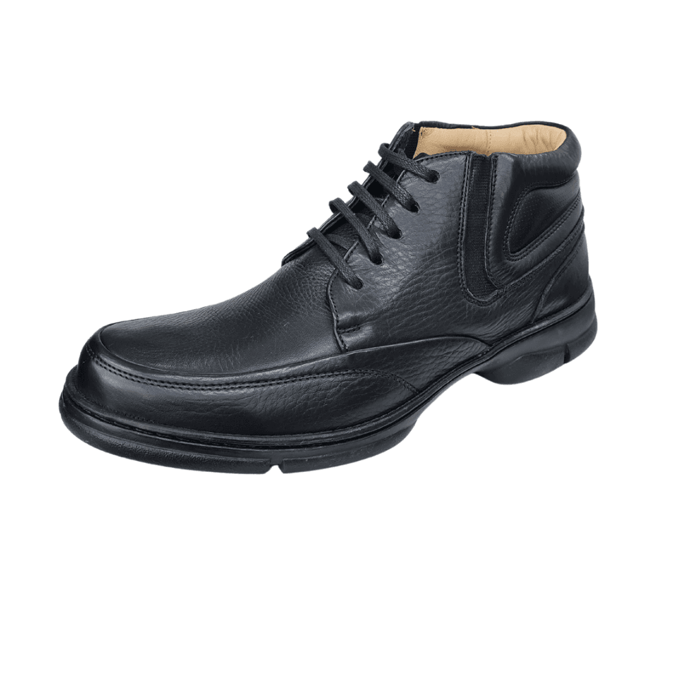 Bota De Amarrar Couro Preto