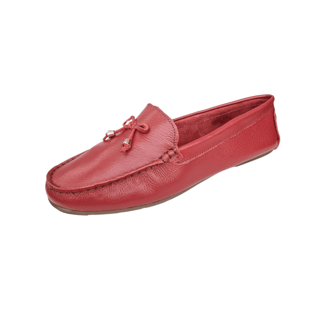 mocassim drive couro vermelho