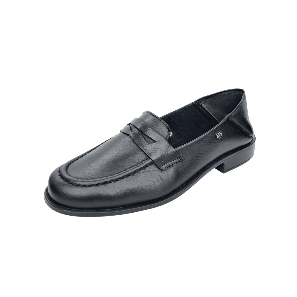 mocassim couro preto