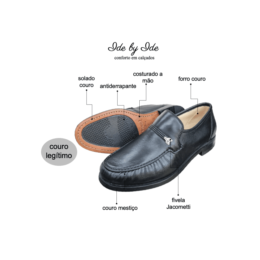 mocassim cl ssico Jacometti em couro preto Ide by Ide