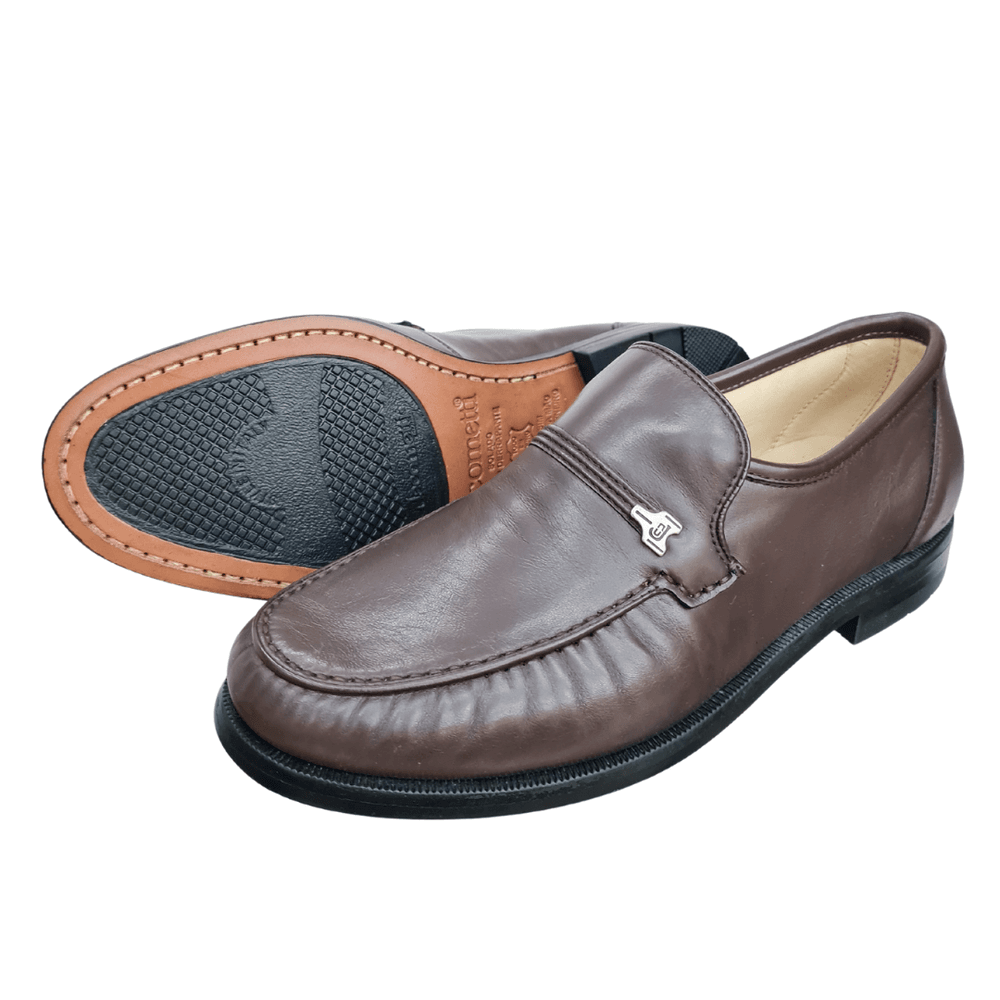 mocassim cl ssico Jacometti em couro cafe Ide by Ide