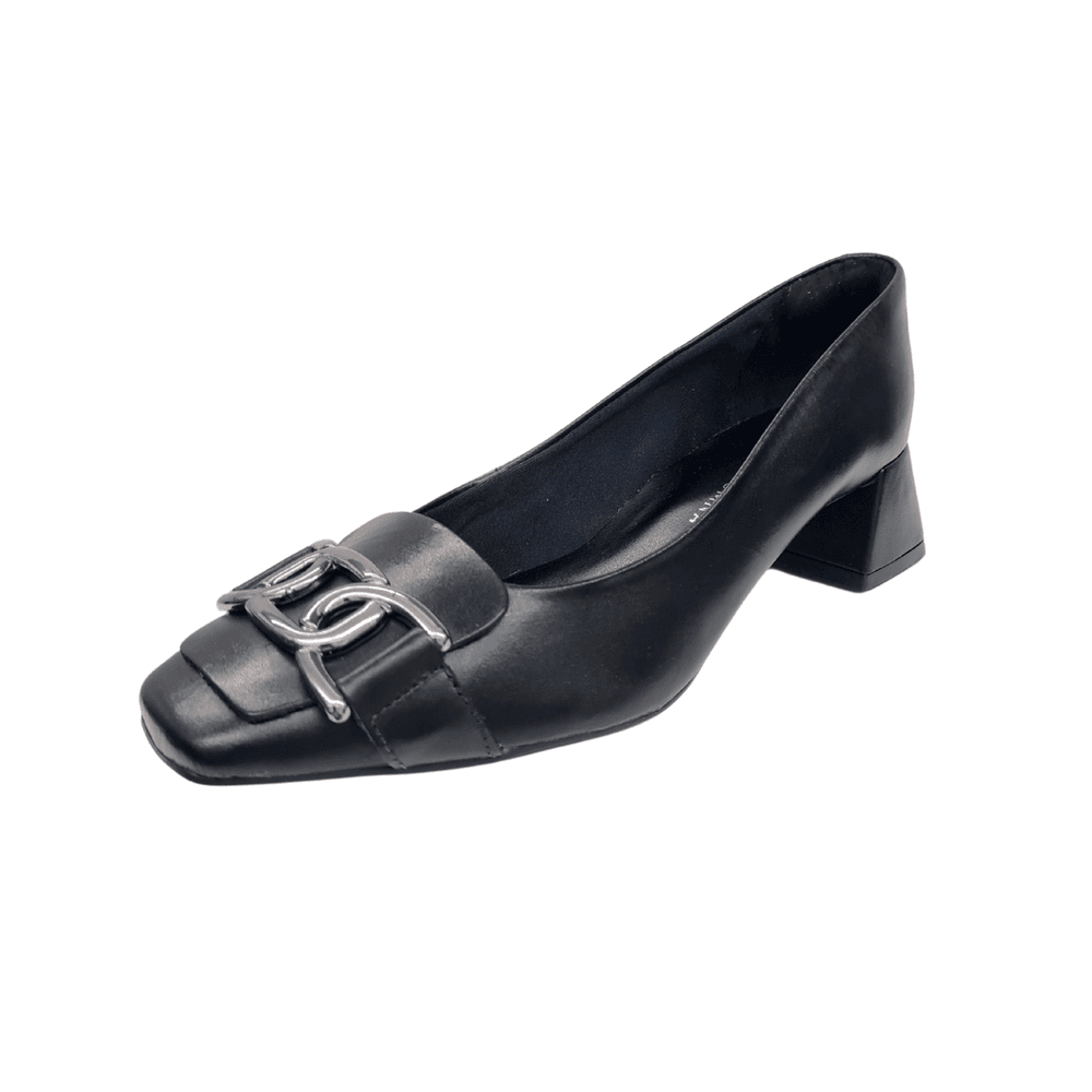 scarpin couro preto