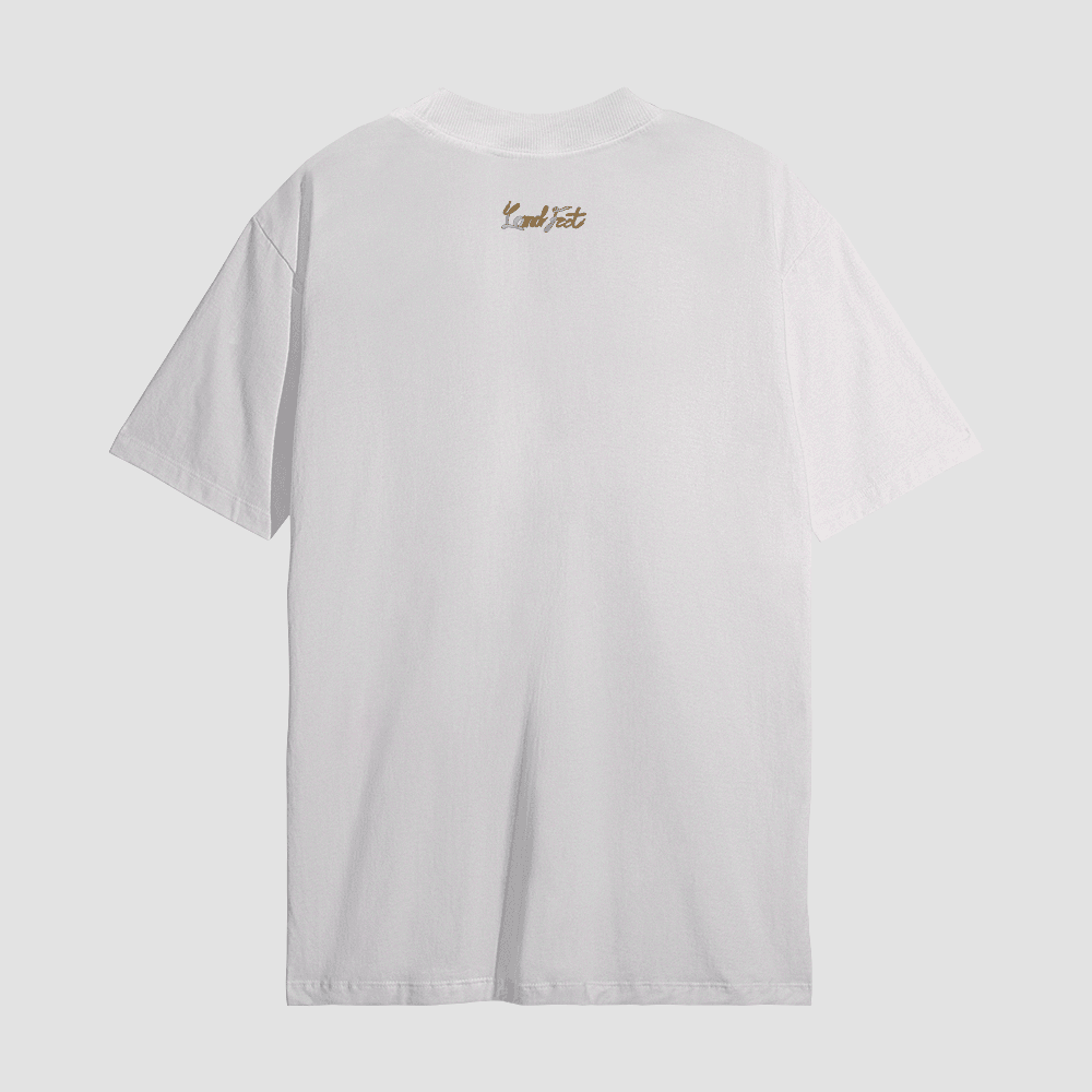 Camiseta Estampada Landfeet Tema Cadarços Branca