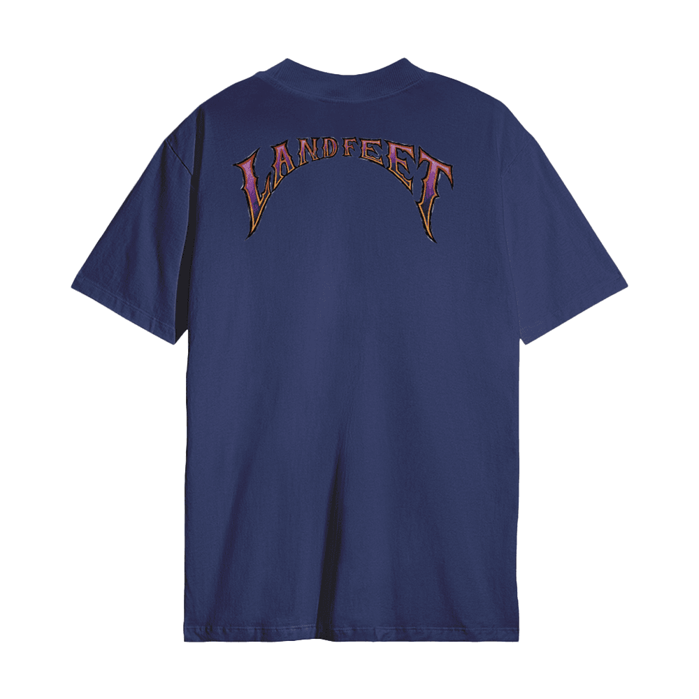 Camiseta Estampada Landfeet Azul Tema Caveira 