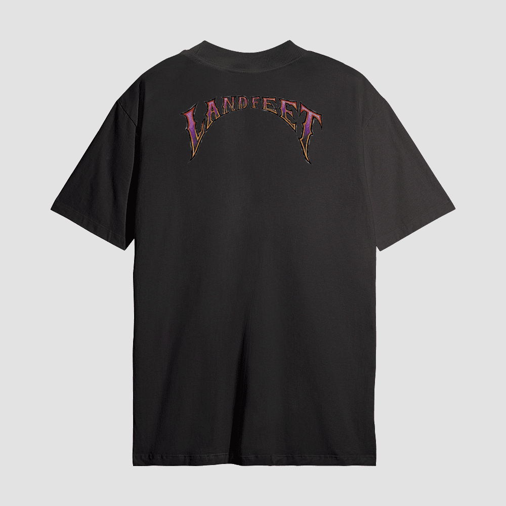 Camiseta Estampada Landfeet Preta Tema Caveira