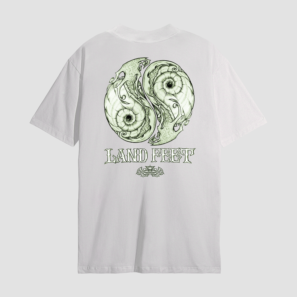 Camiseta Estampada Landfeet Branca Tema Yin Yang