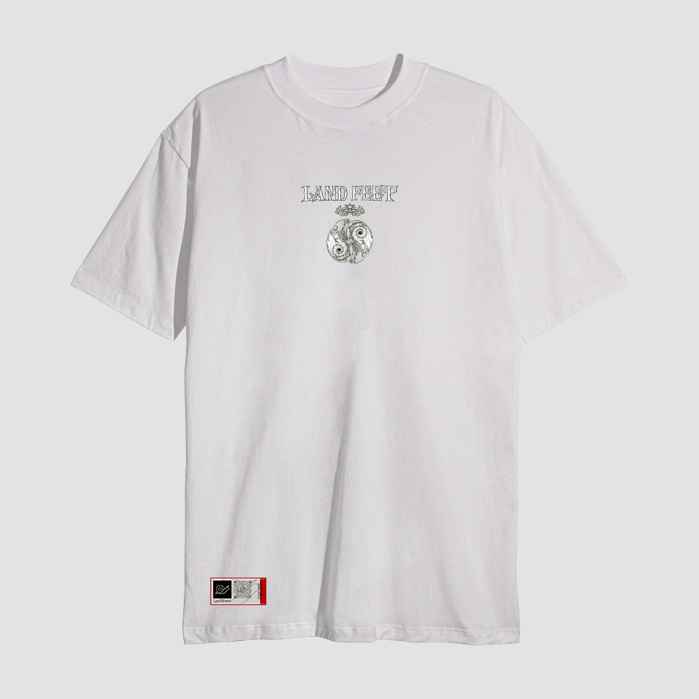 Camiseta Estampada Landfeet Branca Tema Yin Yang