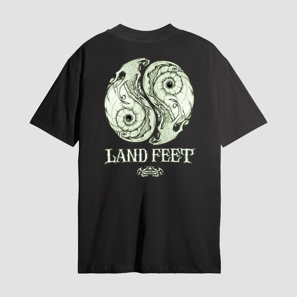 Camiseta Estampada Landfeet Preto Tema Yin Yang