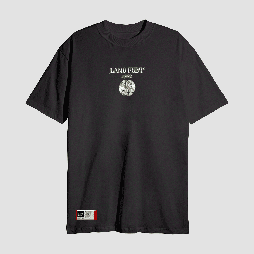 Camiseta Estampada Landfeet Preto Tema Yin Yang