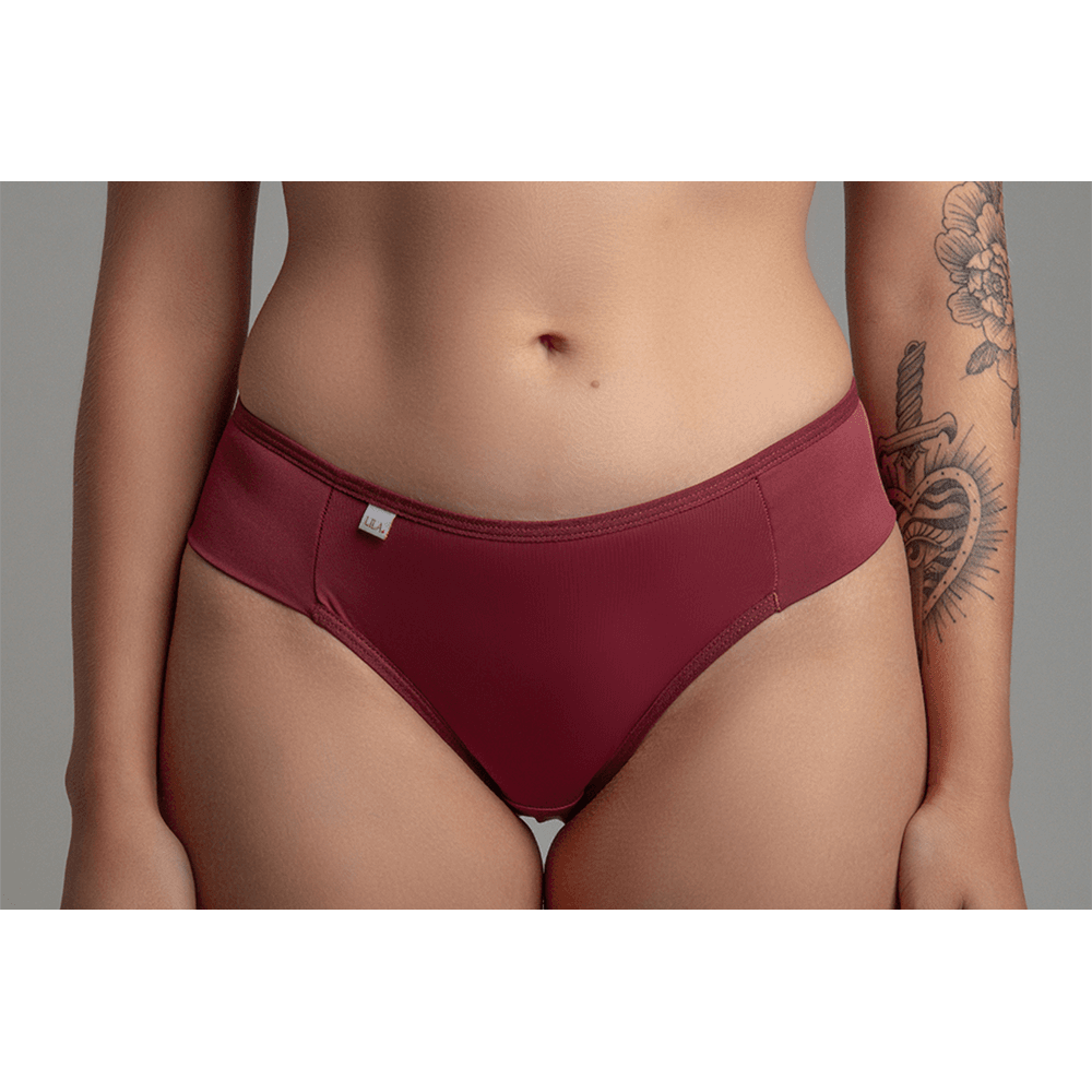 Calcinha Microfibra Lateral Tecido Duplo 0989 - MARSALA - LILA LINGERIE