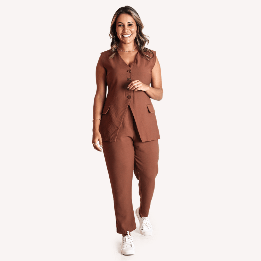 Colete Longo Lidia Marrom - Loja Gabriela Ribeiro
