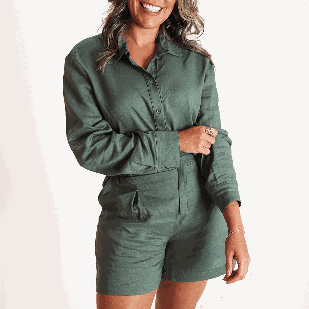 Short Linho Flávia Verde