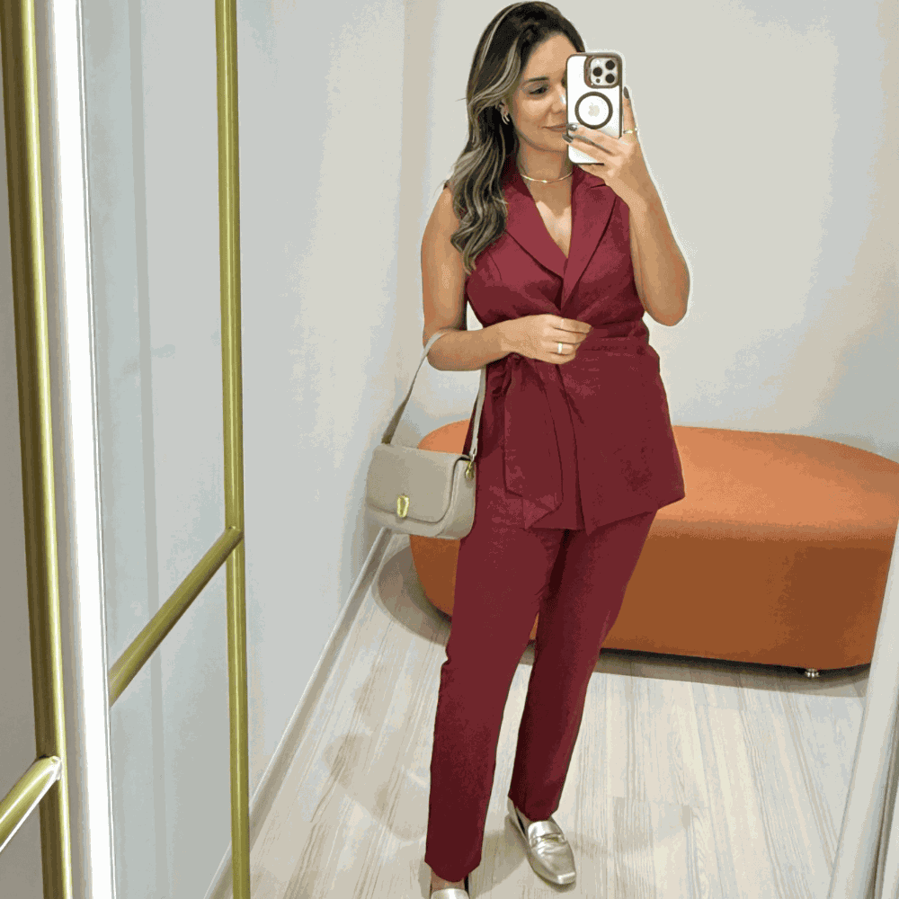 Conjunto Luz Marsala - Loja Gabriela Ribeiro