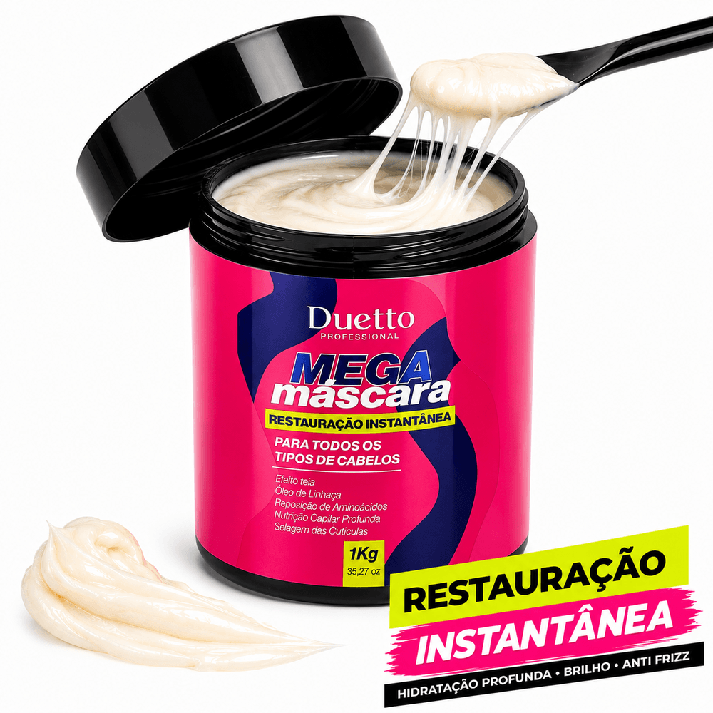 Mascara de Hidratação Mega Máscara Instantânea Restauração Duetto Profissional 1kg