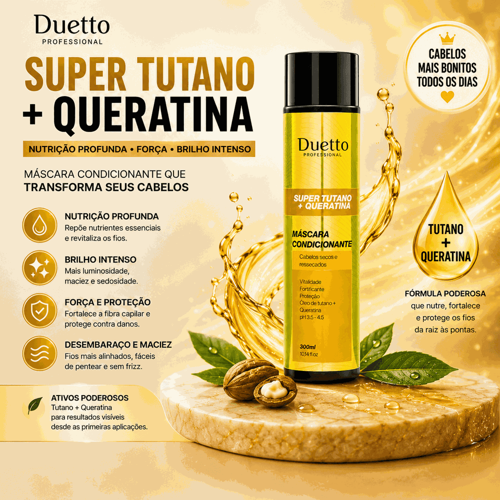 Máscara Condicionante Super Tutano + Queratina Duetto 300ml