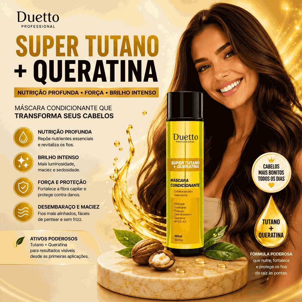 Máscara Condicionante Super Tutano + Queratina Duetto 300ml