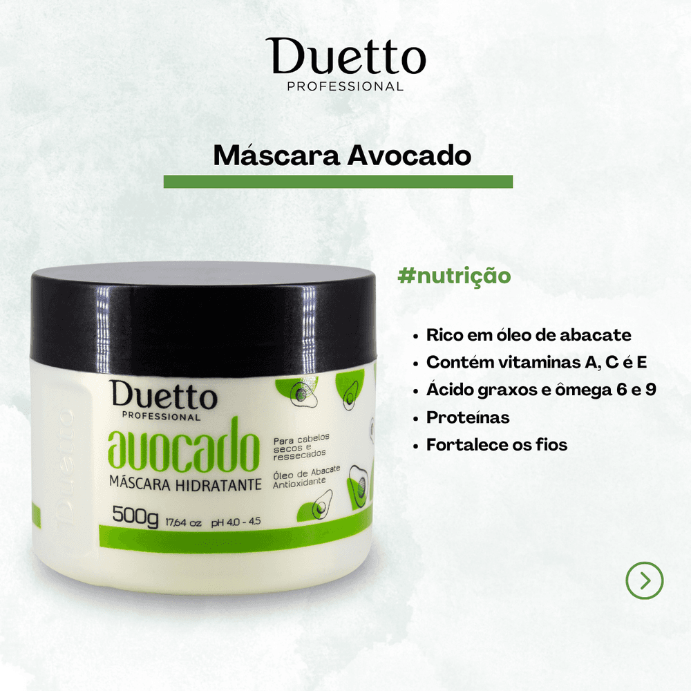 Máscara Avocado Duetto Professional 500g