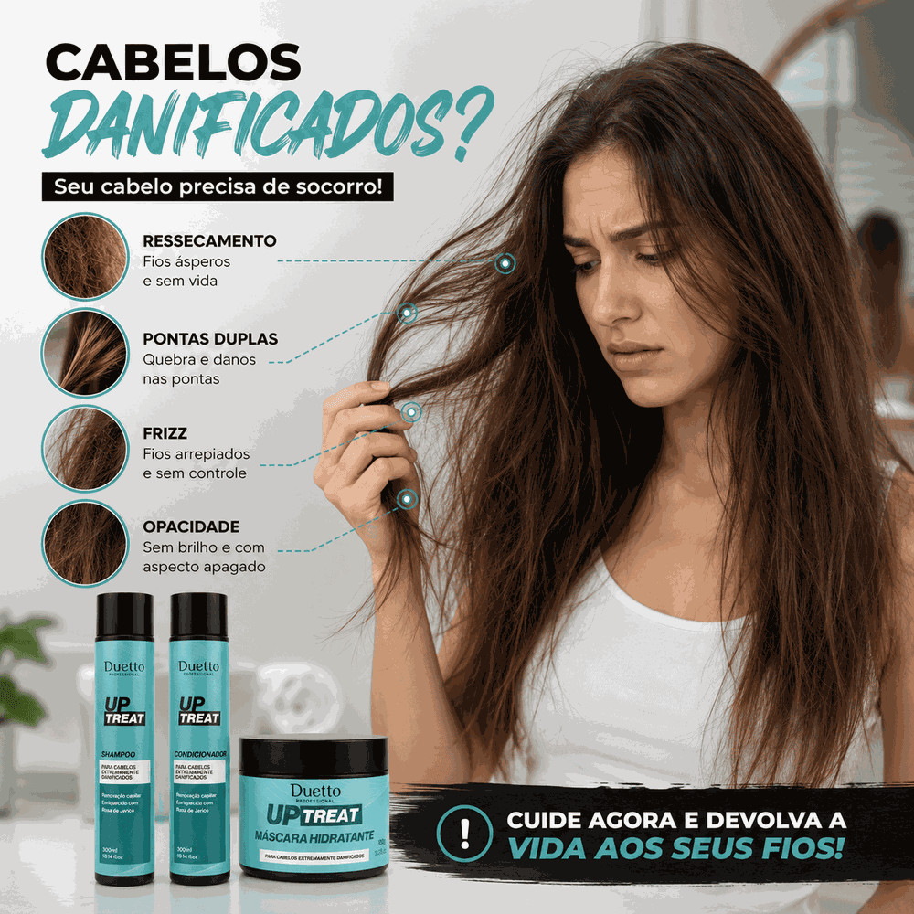 Kit Up Treat Duetto Recuperação Capilar Hidratação Profunda Com Rosa De Jericó Reconstrução 