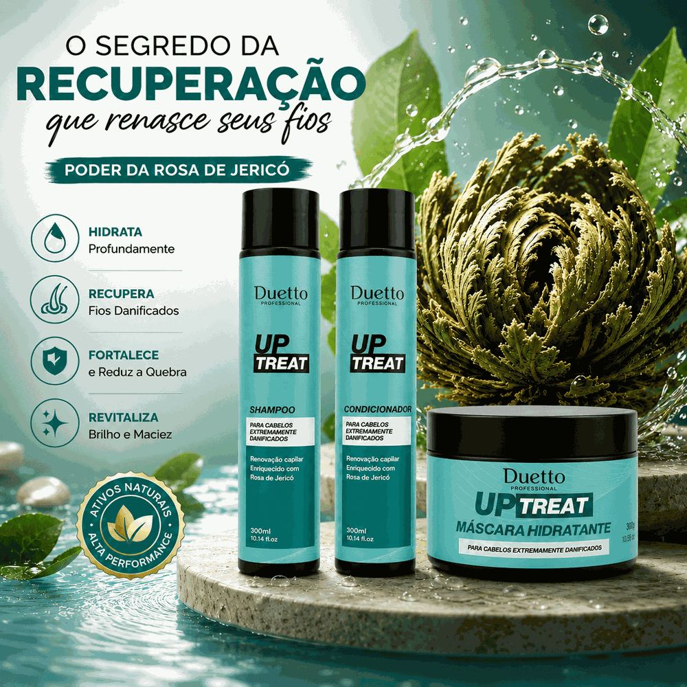 Kit Up Treat Duetto Recuperação Capilar Hidratação Profunda Com Rosa De Jericó Reconstrução 