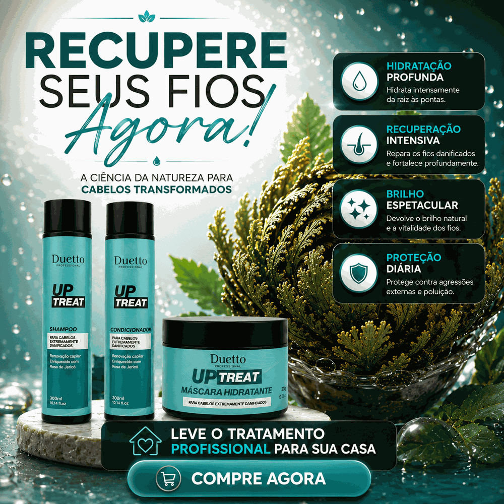 Kit Up Treat Duetto Recuperação Capilar Hidratação Profunda Com Rosa De Jericó Reconstrução 