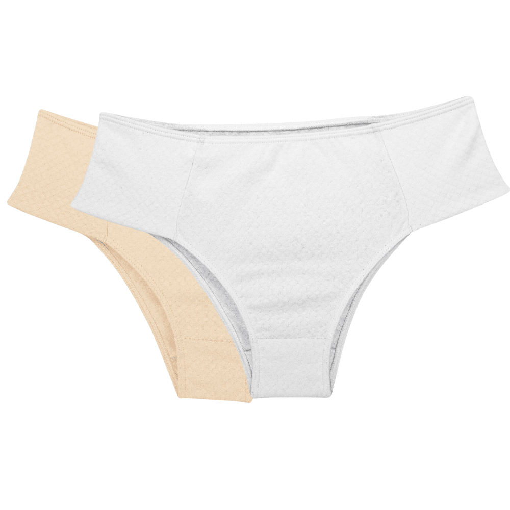 Kit Calcinha Laterais Confort 100%algodÃo Branco/nude