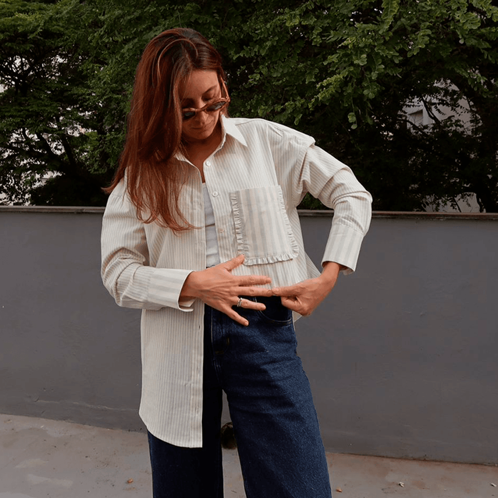 Camisa Cecilia - Listrada Menta - MATIBRAND