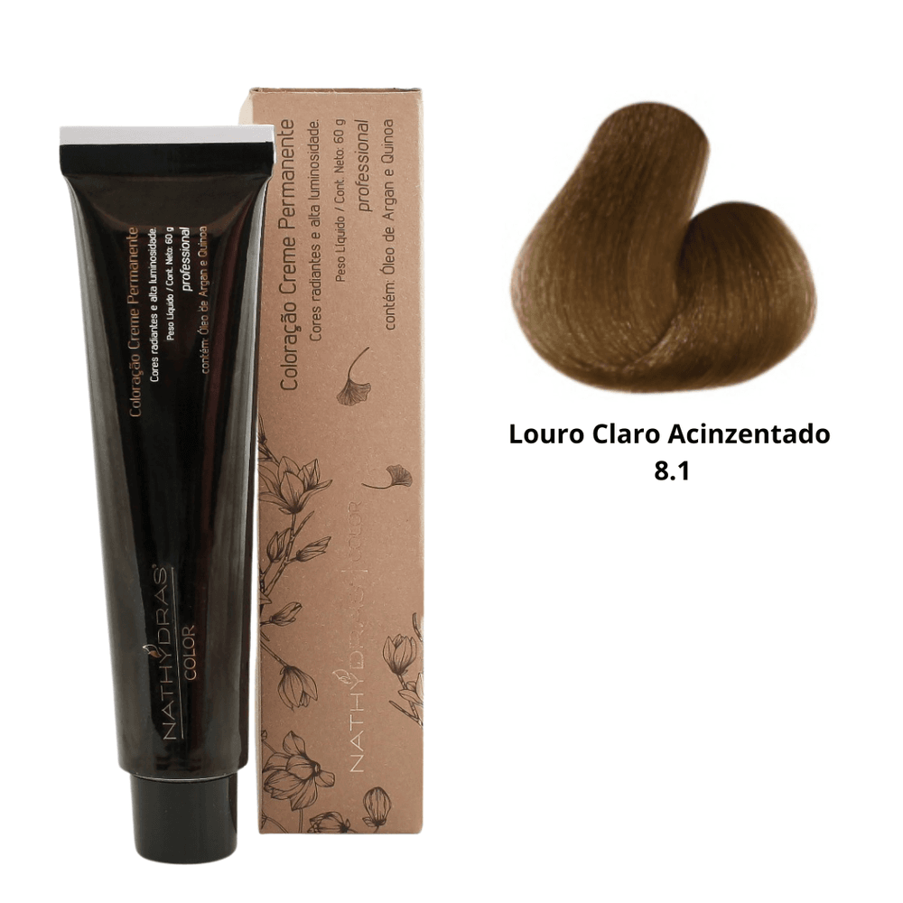 COLORAÇÃO NATHYDRAS 8.1 LOURO CLARO ACINZ. 60G - MSA COSMÉTICOS