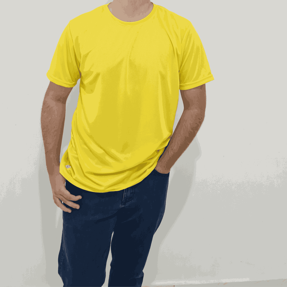Camiseta Amarela Lisa Unissex - DryFit - 111110000 - MUNDO IMPAR