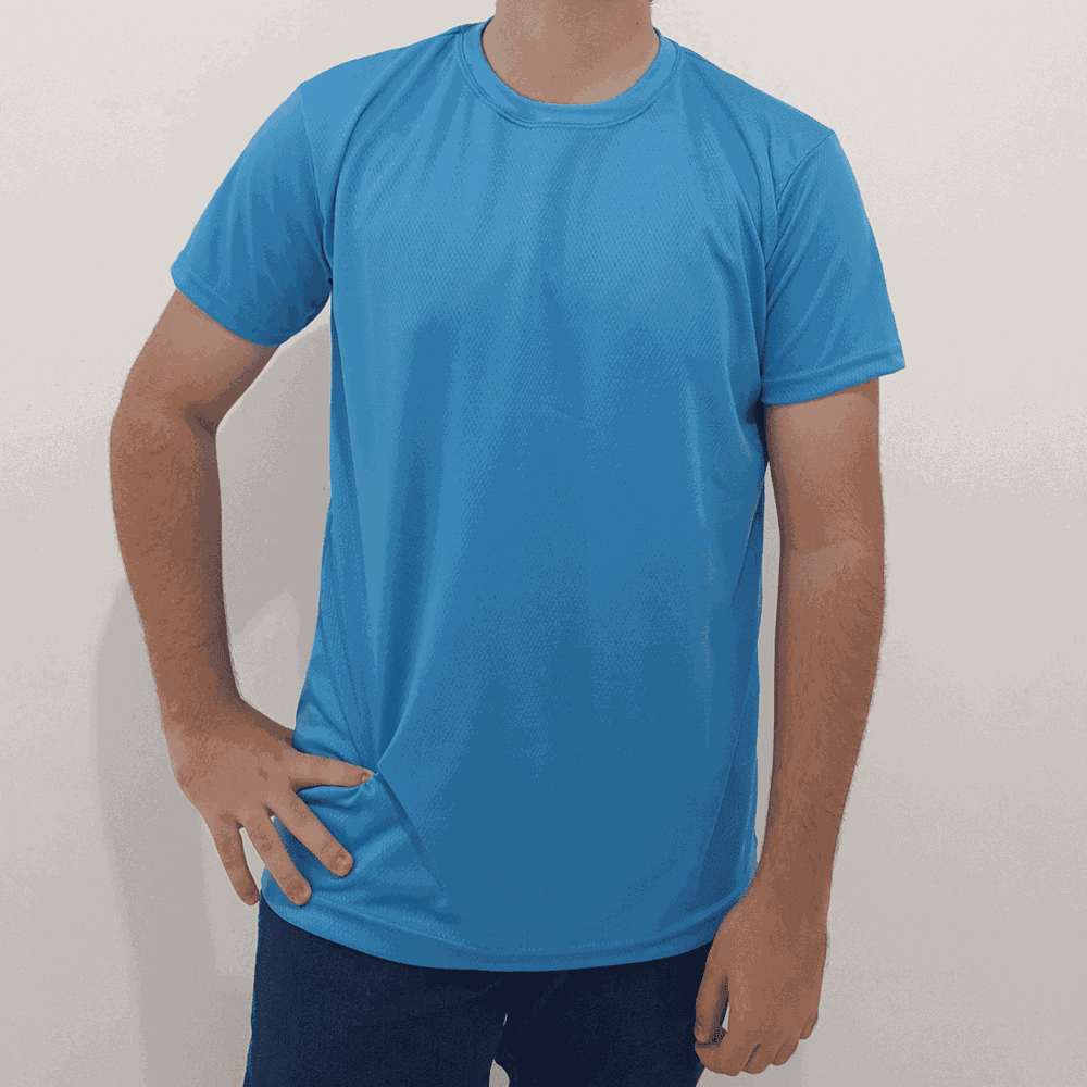 Camiseta Azul claro Lisa Unissex - DryFit - 111210... - MUNDO IMPAR