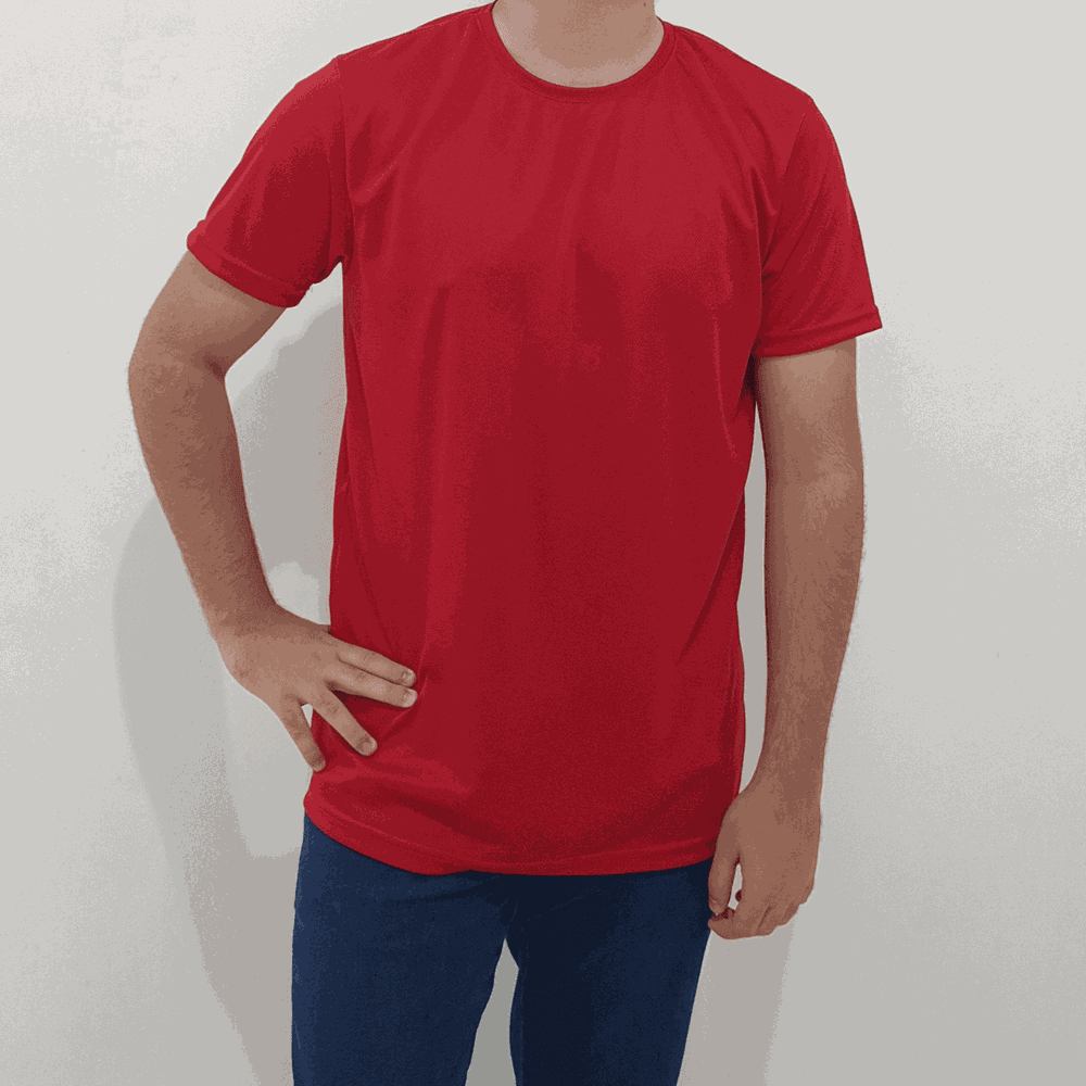 Camiseta Vermelha Lisa Unissex - DryFit - 11051000... - MUNDO IMPAR