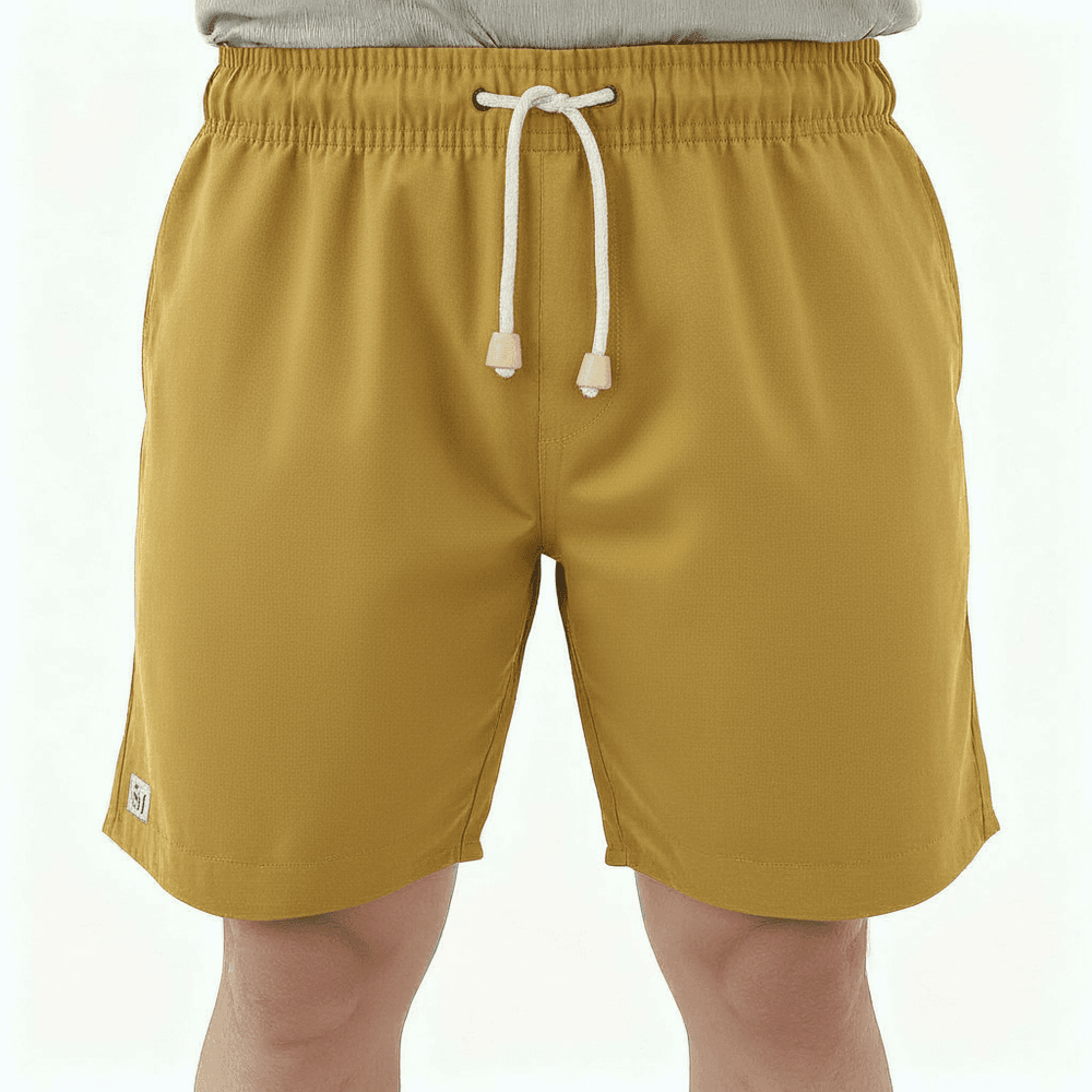 Bermuda Amarela de Linho Estruturado - 0903100001 - MUNDO IMPAR