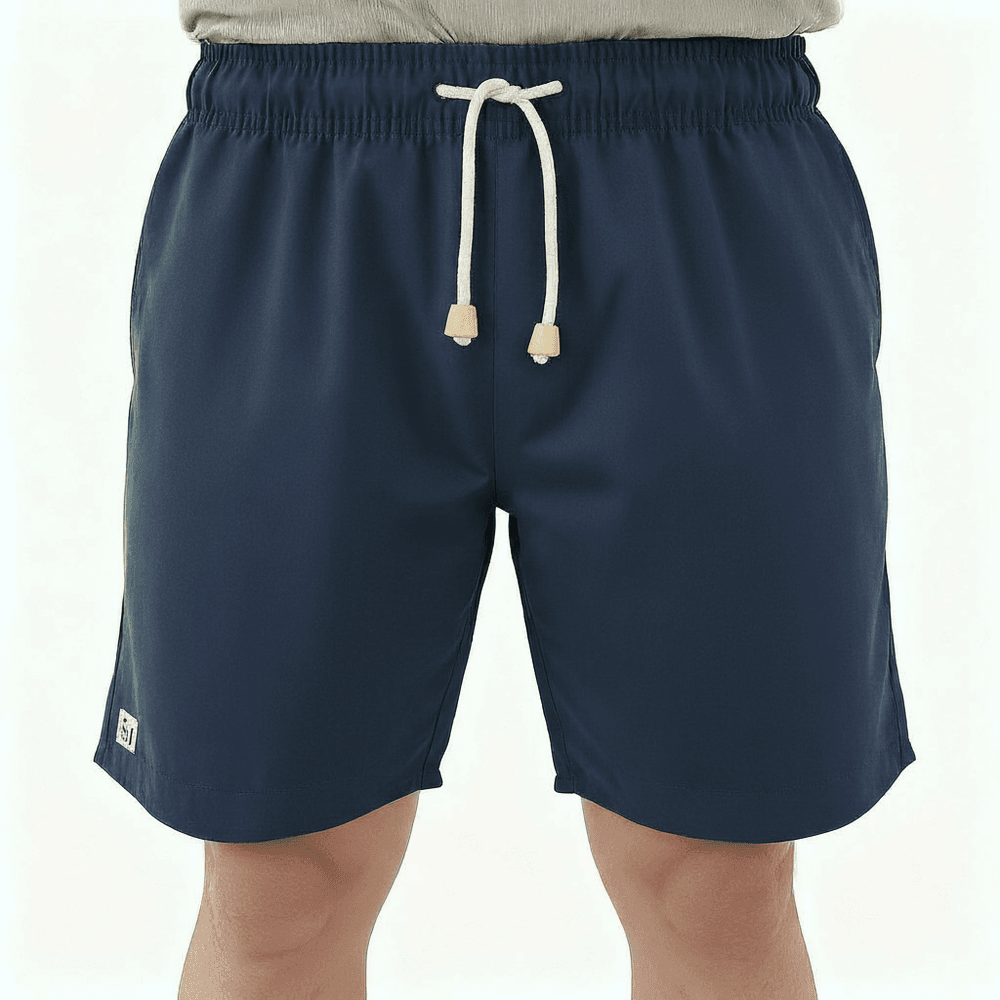 Bermuda Azul Marinho de Linho Estruturado - 090910... - MUNDO IMPAR