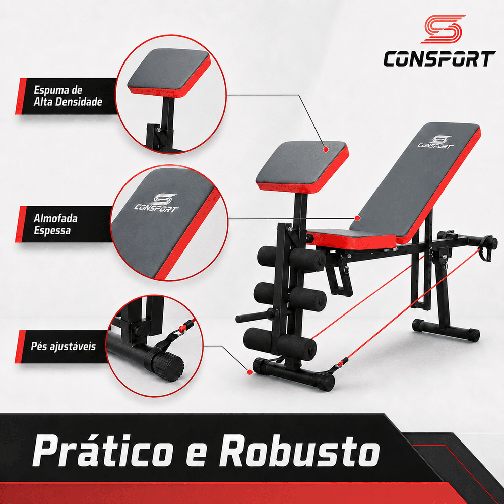 Banco Banqueta De Exercícios Supino Livre Regulável Musculação 40x1 | Consport