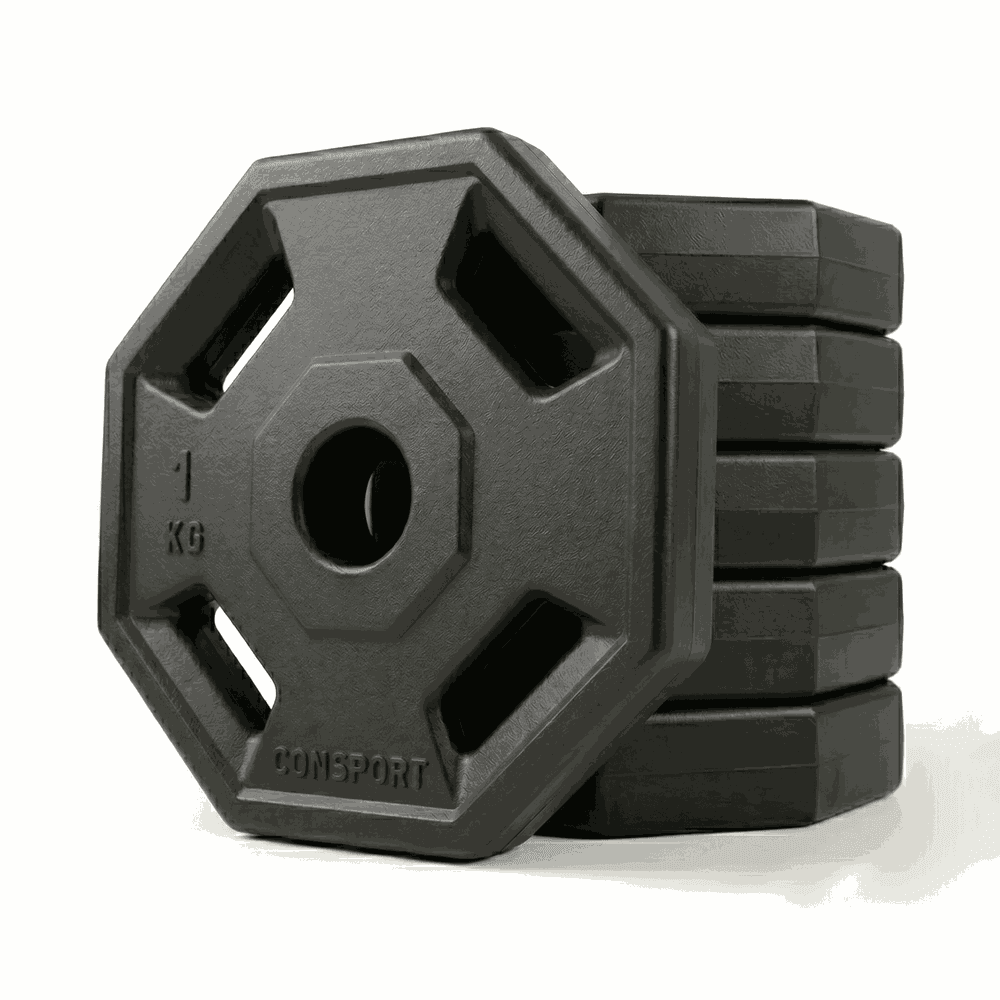 20 Anilhas 1kg Consport Revestida em ABS Peso Academia Treino Musculação