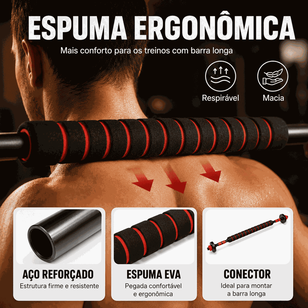 Kit Halteres Barra Anilha Peso Ajustável Dumbbells, Barras e Kettlebell Para Musculação - 6 Em 1 Consport
