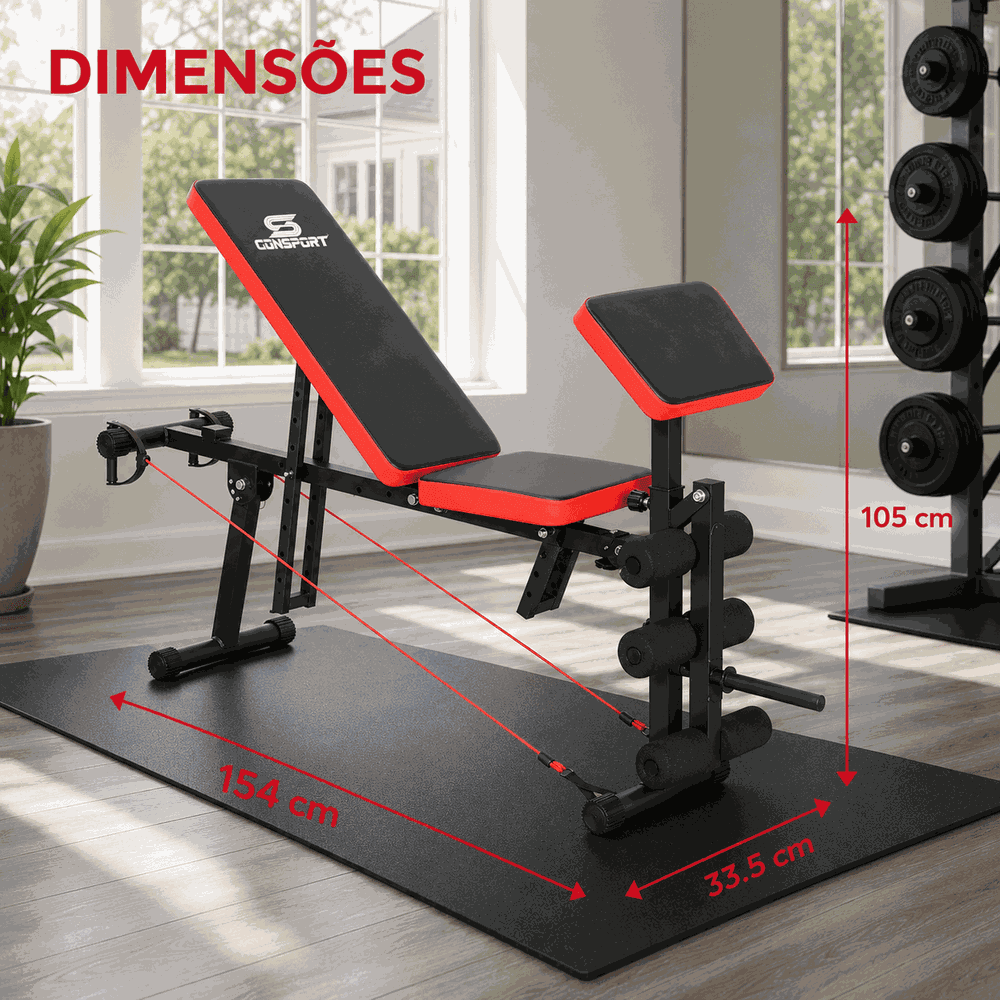 Banco Banqueta De Exercícios Supino Livre Regulável Musculação 40x1 | Consport