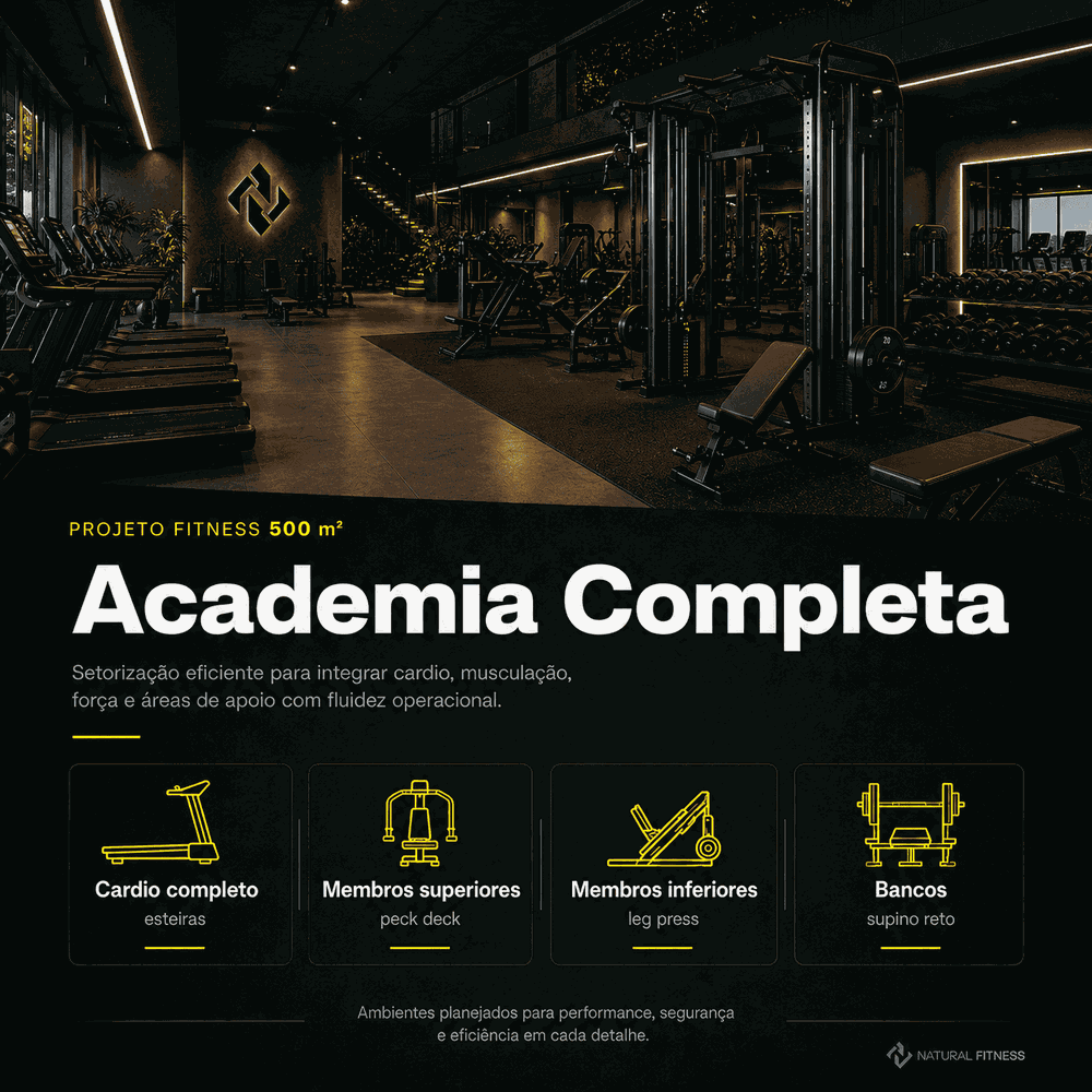Montar Academia de 500 m² | Projeto Fitness