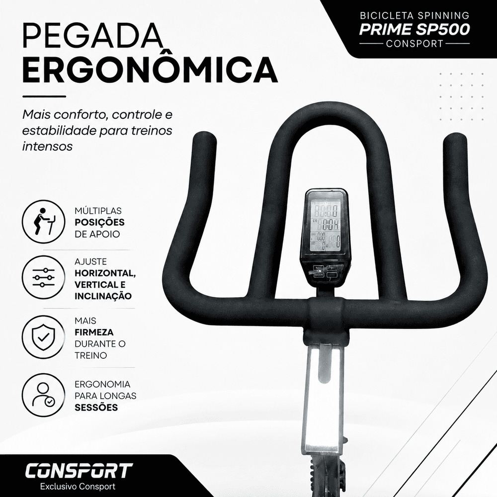 Bicicleta Spinning Sp-500 Prime Connect Bluetooth Roda Inércia 22kg Consport