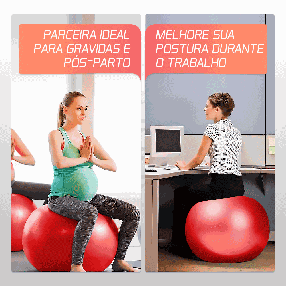 Bola Suíça para Pilates e Ginástica - 55cm - Vermelha